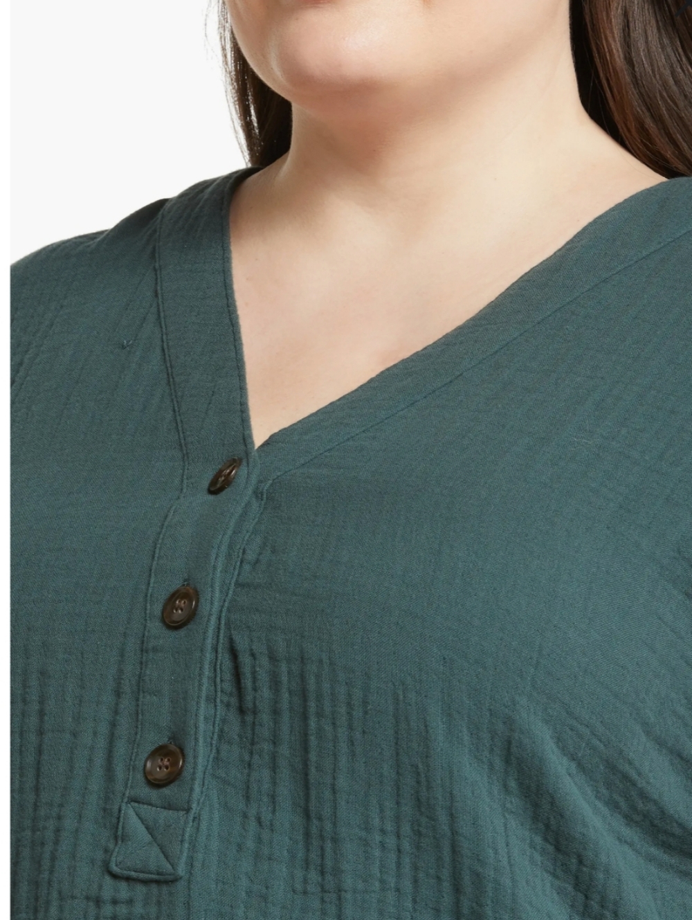Madewell Womens Slate Green Lightspun Long Sleeve Double Gauze Top Size Large - Picture 4 of 15